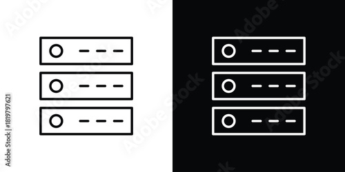 Server rack icons vector.Editable stroke.linear style sign