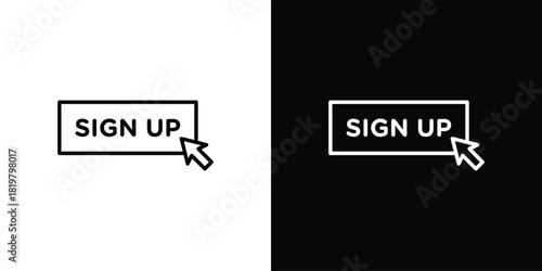 Sign up icons vector.Editable stroke.linear style sign