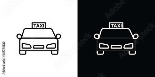 Taxi icons vector.Editable stroke.linear style sign