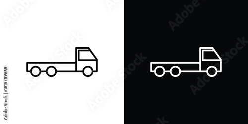 Truck icons vector.Editable stroke.linear style sign