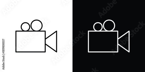 Video camera icons vector.Editable stroke.linear style sign