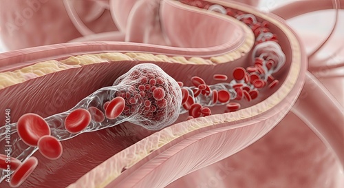 Cerebral blood clot formation obstructing arterial flow, the critical pathogenesis causing ischemic stroke or transient brain attack. Serious vascular health risk.