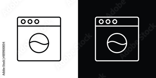 Washing machine icons vector.Editable stroke.linear style sign