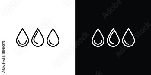 Water drop shape icons vector.Editable stroke.linear style sign