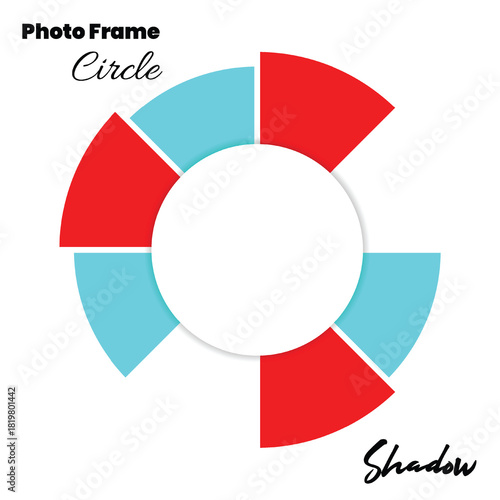 Creative circle photo frame with infographic style