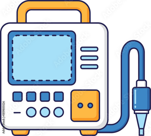 Portable nebulizer machine vector illustration medical equipment design eps silhouette