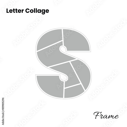 Letter S photo collage frame poster