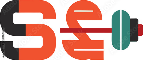 Seo word shaped like dumbbell and weights lifting concept