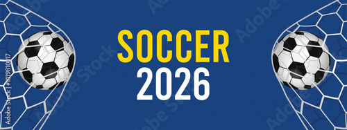 Soccer Nations League 2026 Blue Grid Banner