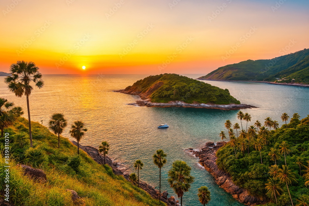 Fototapeta premium Sunset Tranquility Over Phuket Bay
