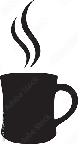 Enjoying a Hot Drink in a Steaming Mug Silhouette Design