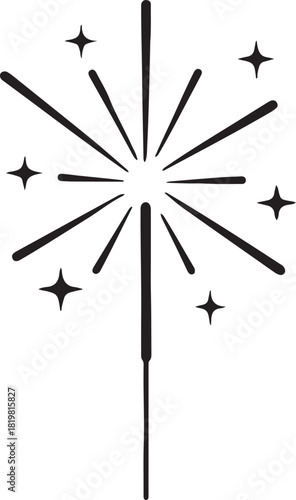 Stylized radiant sparkler illustration perfect for celebrations new year or party