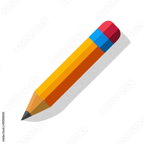Attractive Minimalist illustration, A clipart flat 2D icon, minimal design, simple illustration with EPS format design of a pencil isolated on white and transparent background