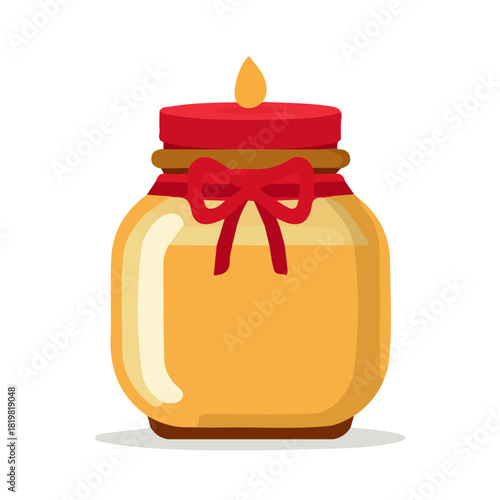 Attractive Minimalist illustration, simple illustration with EPS format design of a festive candle jar isolated on white and transparent background, A clipart flat 2D icon