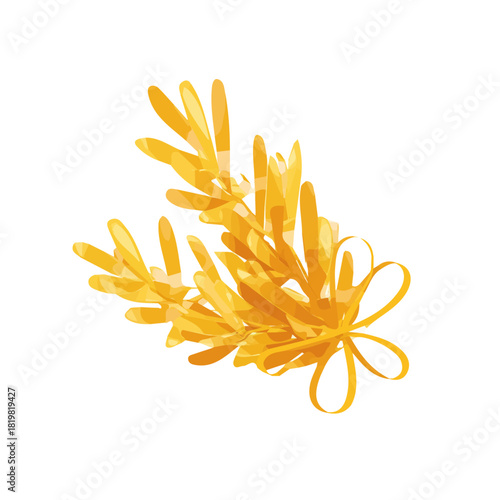 Attractive Minimalist illustration, simple illustration with EPS format design of a gold tinsel decoration isolated on white and transparent background, A clipart flat 2D icon