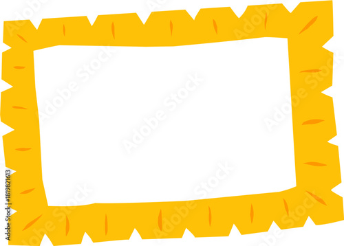 cute cartoon yellow picture frame suitable for photos and can be used as text border in scrapbook
