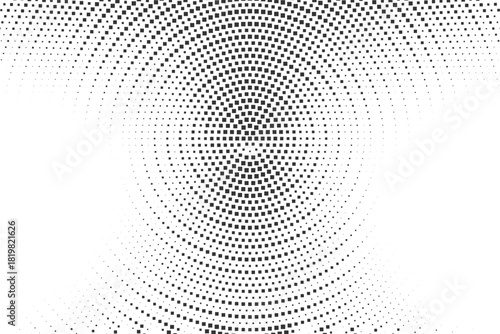 Concentric Halftone Ring Texture Vector for Optical Layouts, Retro Posters, Tech UI Effects, Modern Branding, Abstract Print Backgrounds