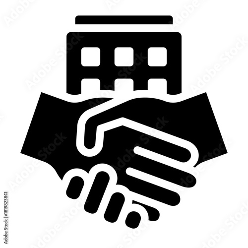 agreement glyph icon. contract deal. client approval. office meeting