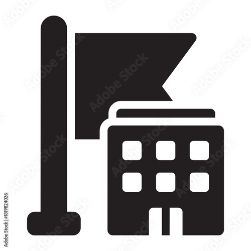 milestone glyph icon. goal point. progress marker. corporate office