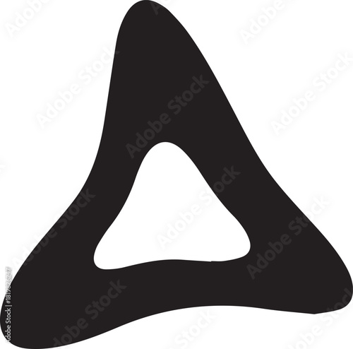 Abstract Black Triangle Silhouette Design - Vector Illustration on White Background