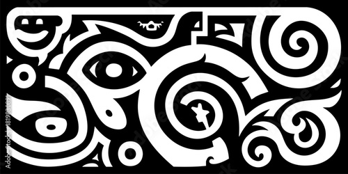 Abstract Black and White Geometric Pattern