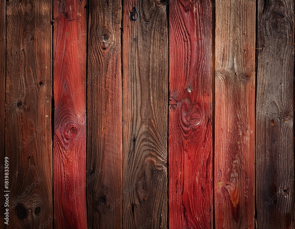Naklejka premium red and brown dark and dirty wood wall wooden plank board texture background