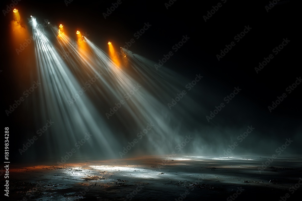 Obraz premium Performance stage illuminated with beams high resolution picture