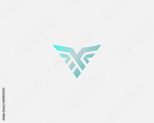 Abstract wings gradient logo. Bird vector icon. Creative hawk falcon logotype.