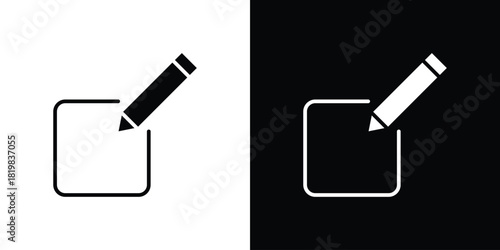 Edit icon set. flat icon collection. flat line silhouette set.