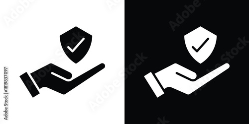 Encryption icon set. flat icon collection. flat line silhouette set.