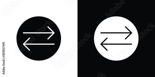 Exchange icon set. flat icon collection. flat line silhouette set.