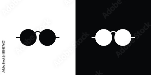 Eye glasses icon set. flat icon collection. flat line silhouette set.