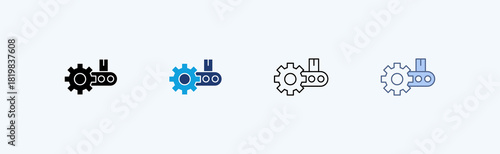 Industrial Automation Multiple Icon Illustration Vector 