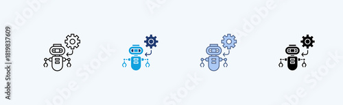 Robot Integration Multiple Icon Illustration Vector 
