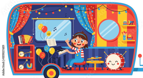 Musical Adventures in a Playful Caravan: A Child's Joyful Orchestration