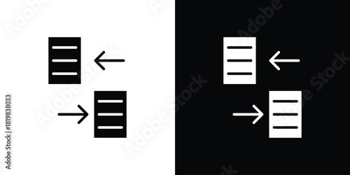 File transfer icon set. flat icon collection. flat line silhouette set.