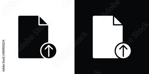 File upload icon set. flat icon collection. flat line silhouette set.