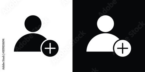 Follower icon set. flat icon collection. flat line silhouette set.