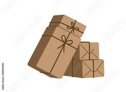 Hay bale, tied with twine in a stack; compressed dried grass for farm feed, bedding, and agriculture; golden straw haystack formed into rectangular shapes; flat vector illustration set against a