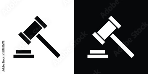 Law icon set. flat icon collection. flat line silhouette set.