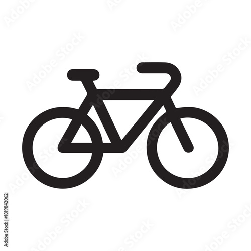 Bicycle Icon – Black Silhouette Symbol