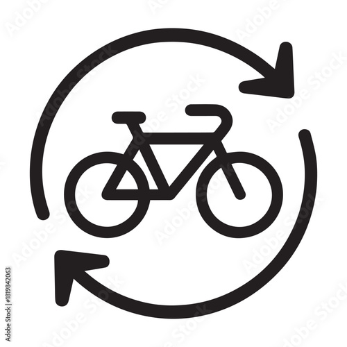 Bicycle Circulation Icon – Loop Arrows Symbol