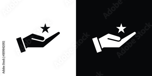 Loyalty program icon set. flat icon collection. flat line silhouette set.