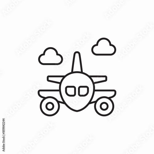 airplane flight icon sign vector