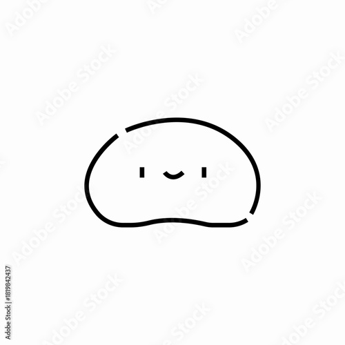 bread slice happy face icon sign vector