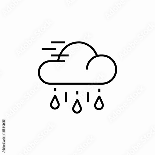 cloud wind rain icon sign vector
