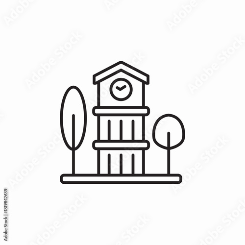 clock tower icon sign vector