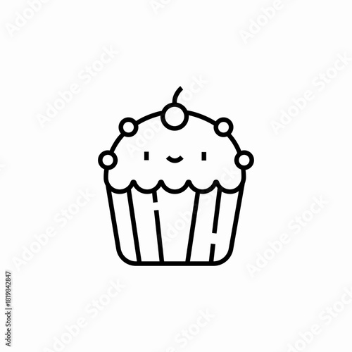 cupcake muffin icon sign vector