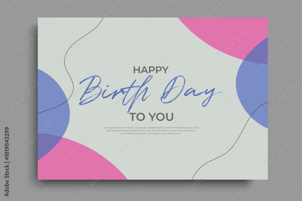 Fototapeta premium happy birthday greeting card template design