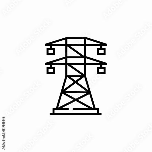 electricity tower icon sign vector